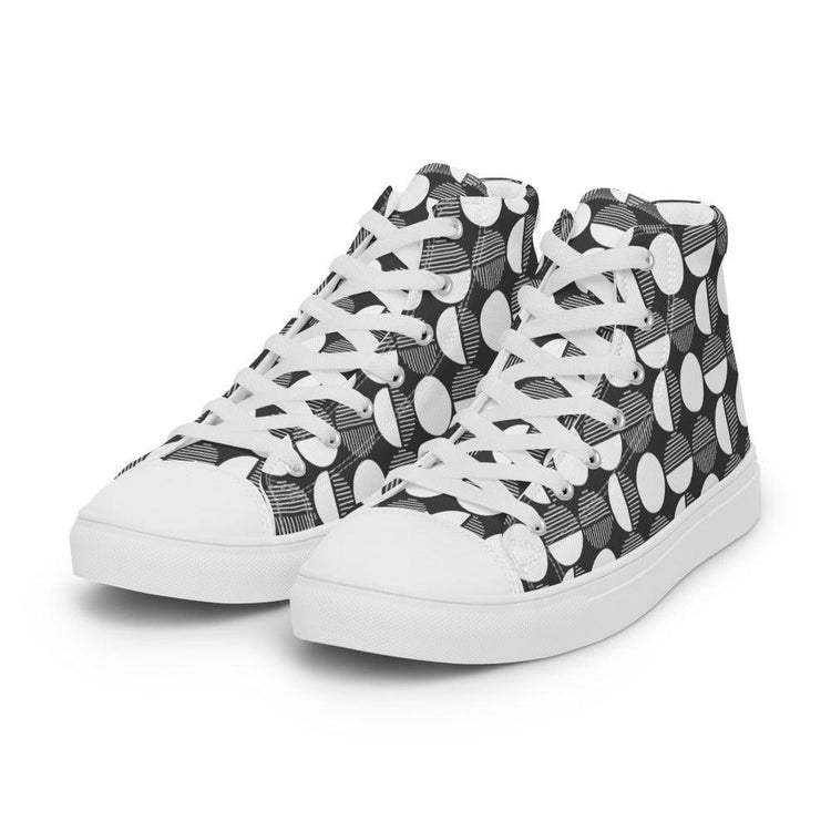 Circle and a Half Men’s High Top Canvas Shoes - MessyBunFun - Your Destination for Stylish Unisex Clothing, Tops and bottoms - MessyBunFun.com