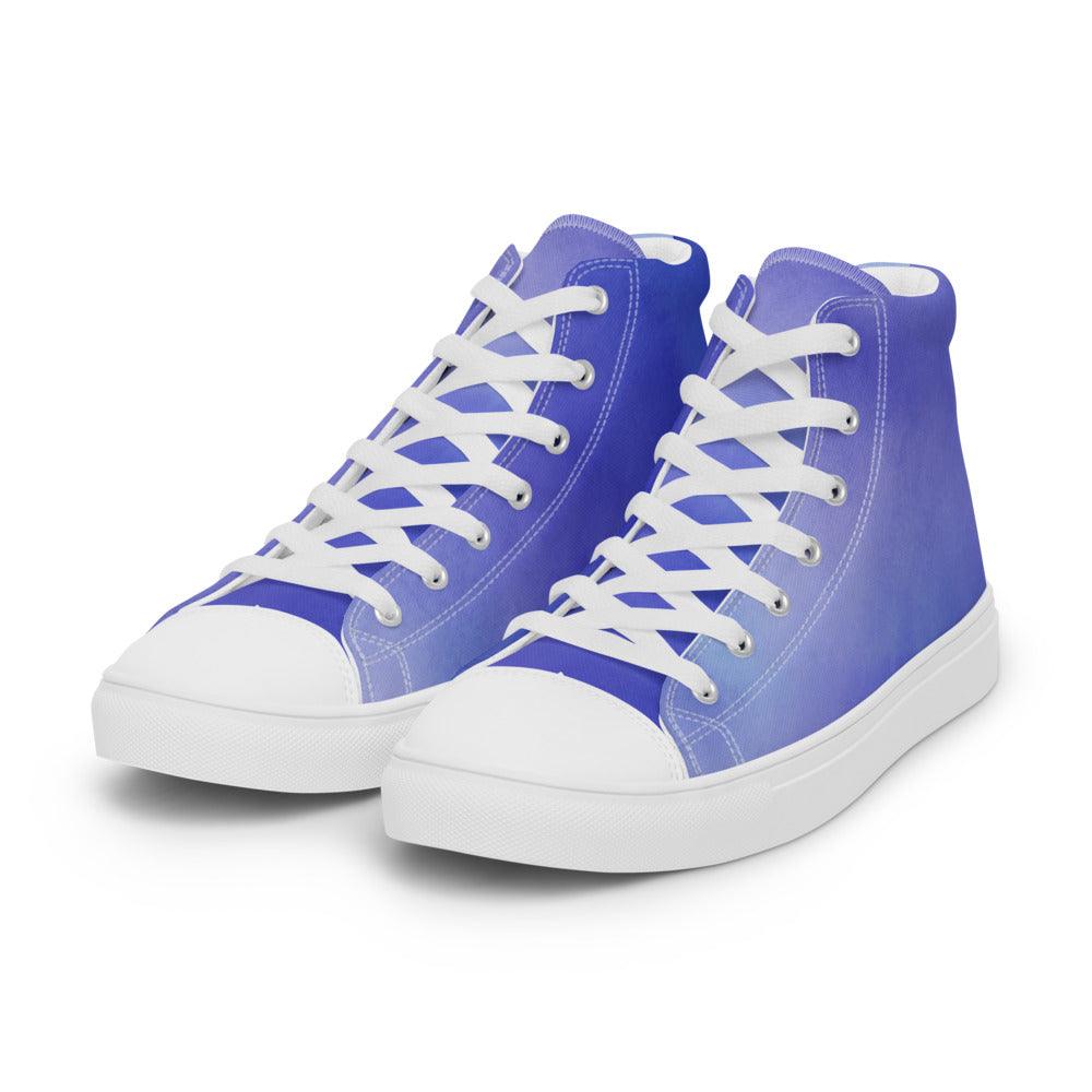 Purple Fog Men’s High Top Canvas Shoes - MessyBunFun - Your Destination for Stylish Unisex Clothing, Tops and bottoms - MessyBunFun.com