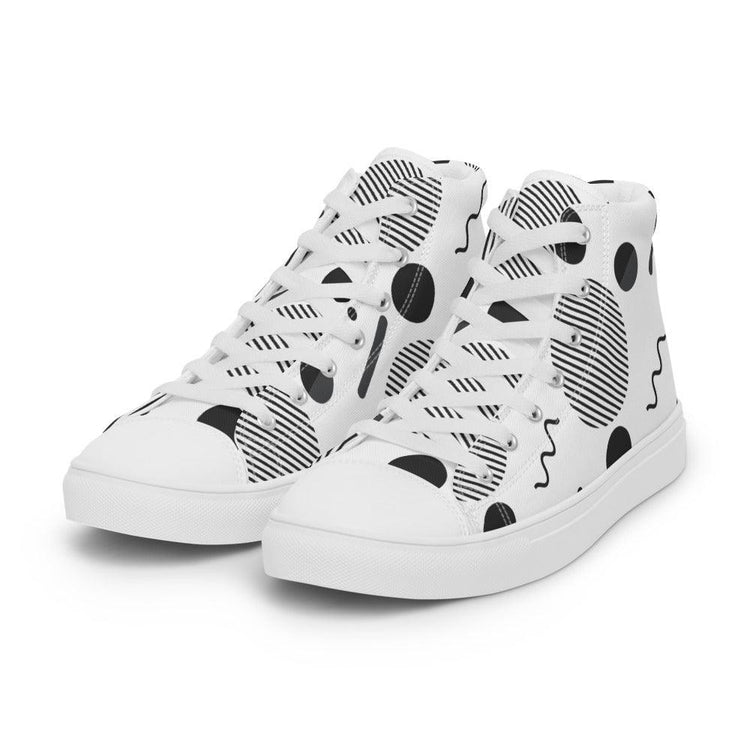 Party Time Men’s High Top Canvas Shoes - MessyBunFun - Your Destination for Stylish Unisex Clothing, Tops and bottoms - MessyBunFun.com