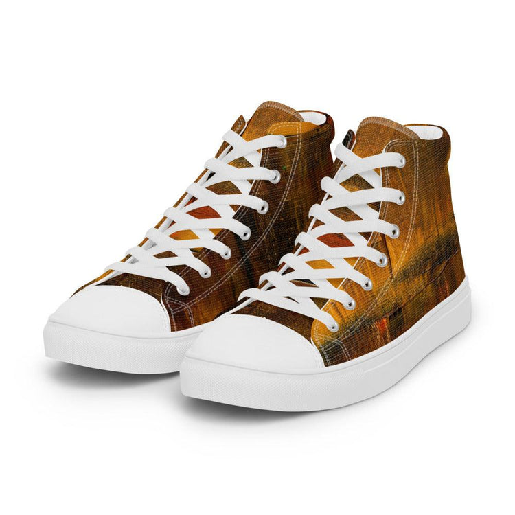 City Nights Men’s High Top Canvas Shoes - MessyBunFun - Your Destination for Stylish Unisex Clothing, Tops and bottoms - MessyBunFun.com