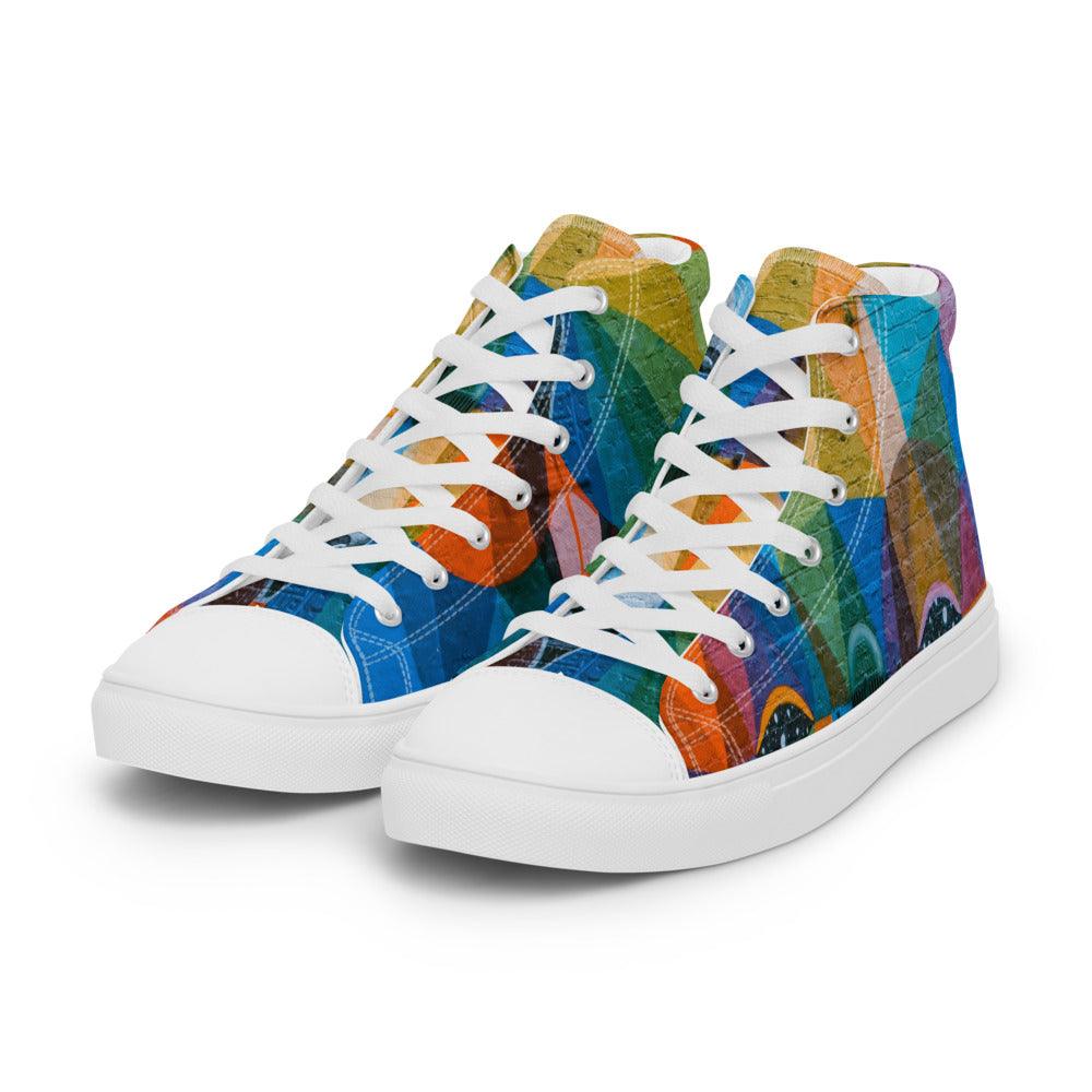 Color Me Men’s High Top Canvas Shoes - MessyBunFun - Your Destination for Stylish Unisex Clothing, Tops and bottoms - MessyBunFun.com