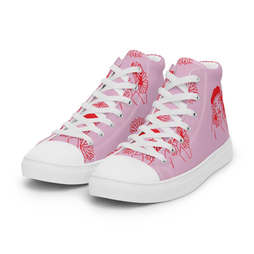 Island Dreams Men’s High Top Canvas Shoes - MessyBunFun - Your Destination for Stylish Unisex Clothing, Tops and bottoms - MessyBunFun.com