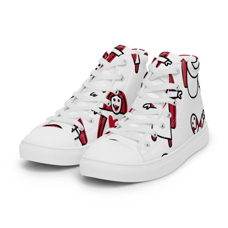 Gingerbread Time Men’s High Top Canvas Shoes - MessyBunFun - Your Destination for Stylish Unisex Clothing, Tops and bottoms - MessyBunFun.com