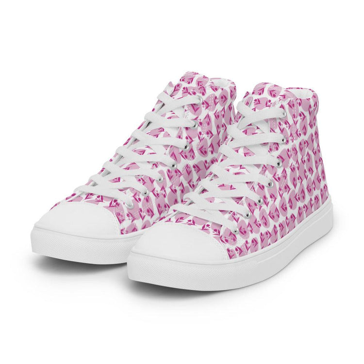 Roses in a Row Men’s High Top Canvas Shoes - MessyBunFun - Your Destination for Stylish Unisex Clothing, Tops and bottoms - MessyBunFun.com