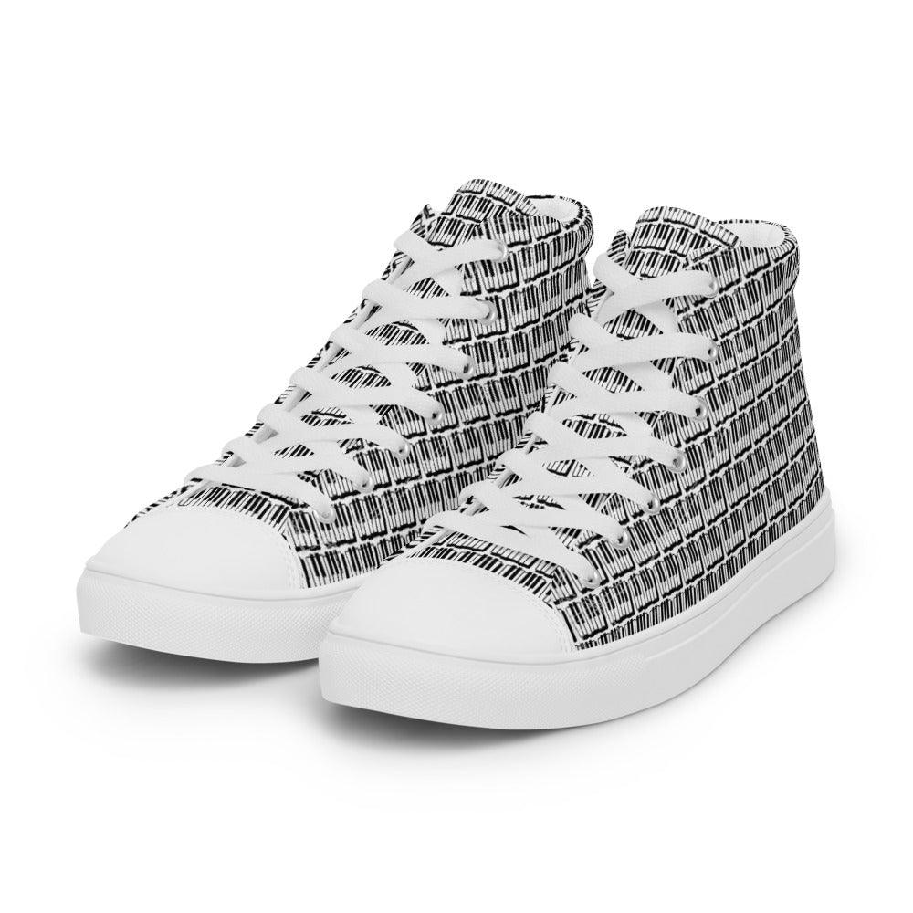 Piano Keys Men’s High Top Canvas Shoes - MessyBunFun - Your Destination for Stylish Unisex Clothing, Tops and bottoms - MessyBunFun.com