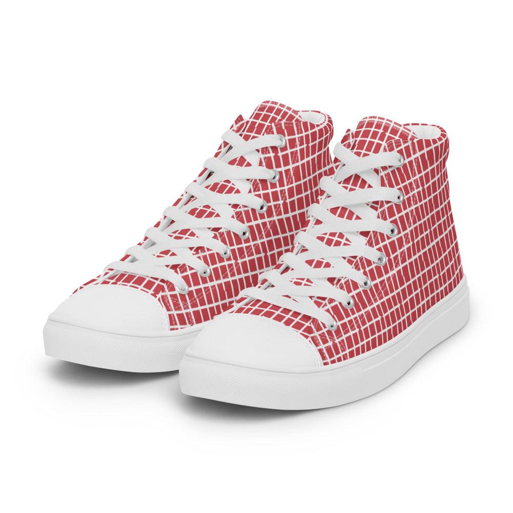 Squared Men’s High Top Canvas Shoes - MessyBunFun - Your Destination for Stylish Unisex Clothing, Tops and bottoms - MessyBunFun.com