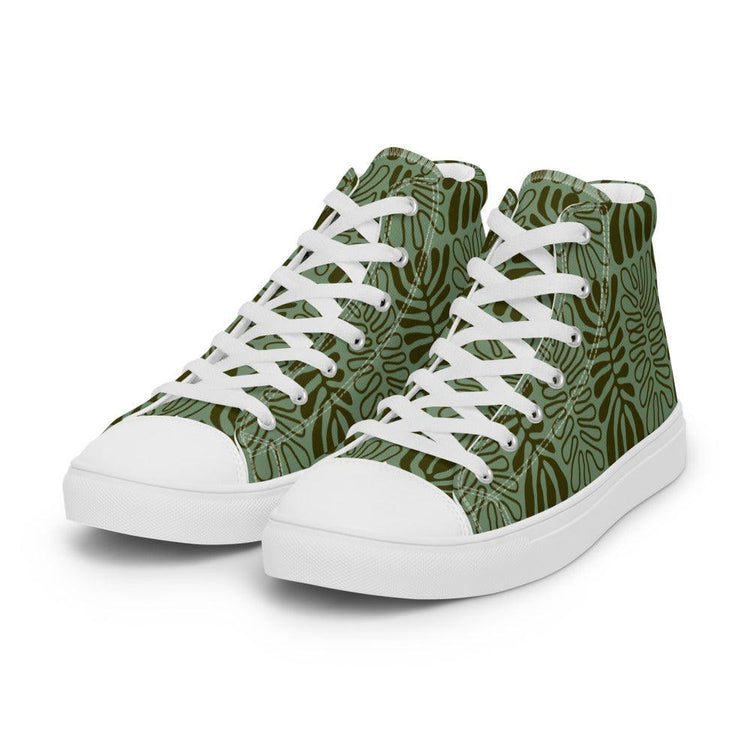 Tropical Forest Men’s High Top Canvas Shoes - MessyBunFun - Your Destination for Stylish Unisex Clothing, Tops and bottoms - MessyBunFun.com