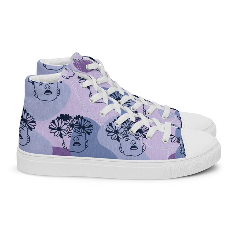 Shades of the Tropics Men’s High Top Canvas Shoes - MessyBunFun - Your Destination for Stylish Unisex Clothing, Tops and bottoms - MessyBunFun.com