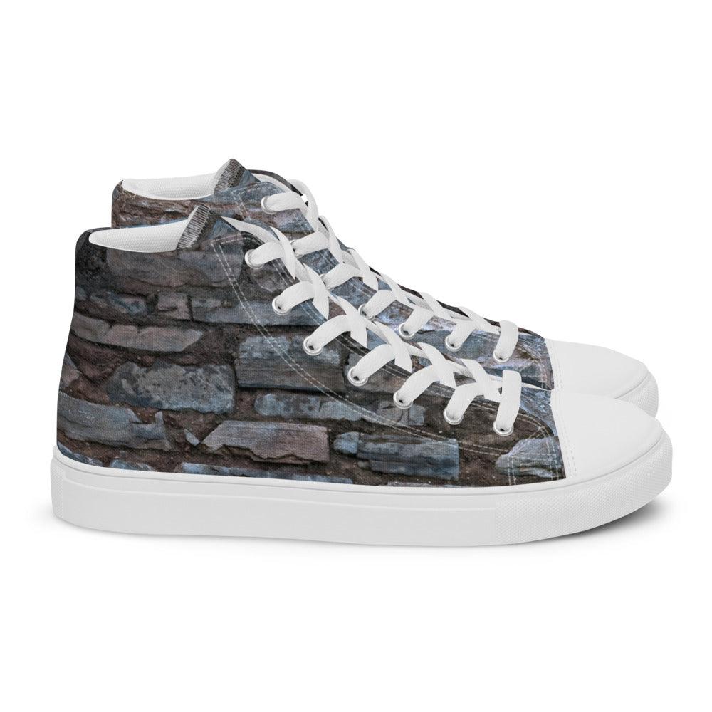 Stone Cold Men’s High Top Canvas Shoes - MessyBunFun - Your Destination for Stylish Unisex Clothing, Tops and bottoms - MessyBunFun.com