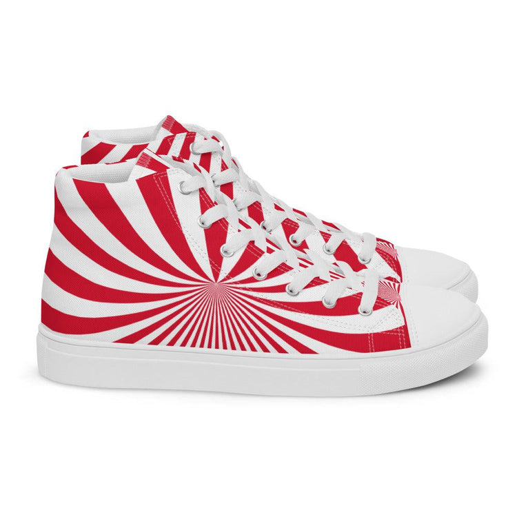 Peppermint Twist Men’s High Top Canvas Shoes