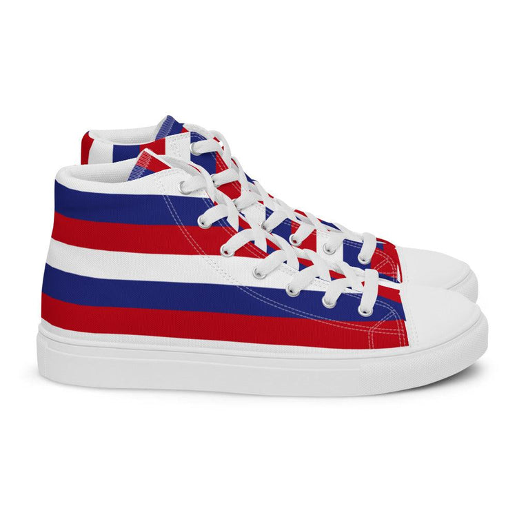 Stripes and More Stripes Men’s High Top Canvas Shoes - MessyBunFun - Your Destination for Stylish Unisex Clothing, Tops and bottoms - MessyBunFun.com