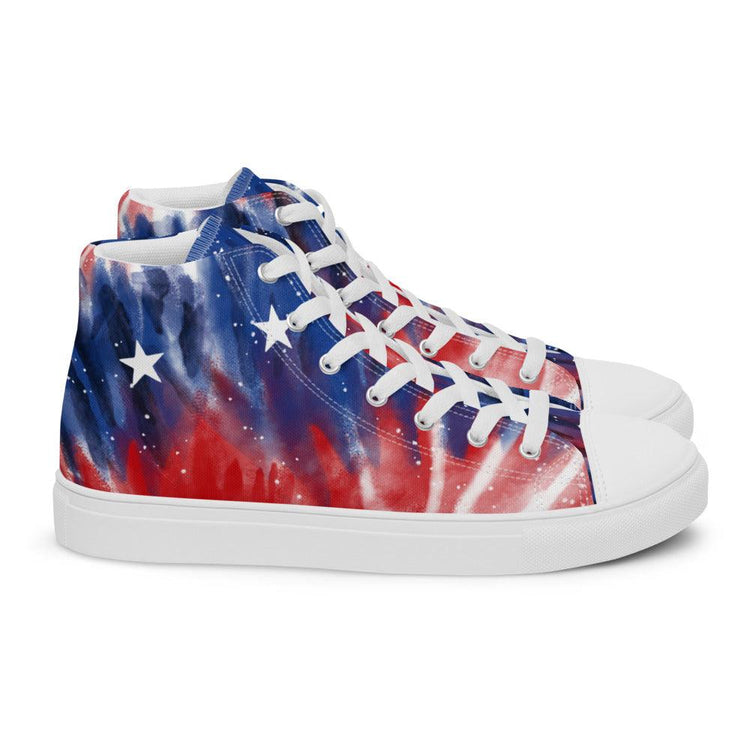 Celebrate USA Men’s High Top Canvas Shoes - MessyBunFun - Your Destination for Stylish Unisex Clothing, Tops and bottoms - MessyBunFun.com