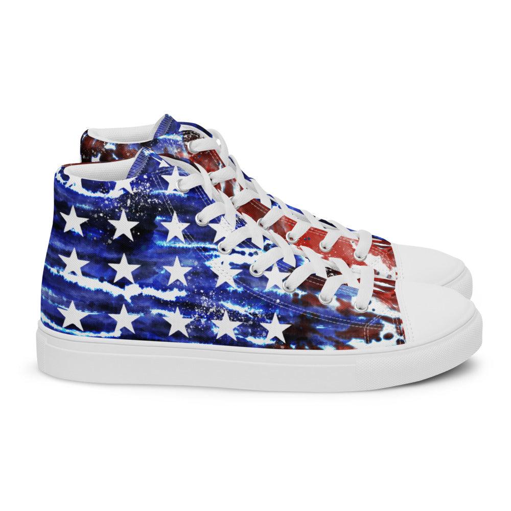 USA Racers Men’s High Top Canvas Shoes - MessyBunFun - Your Destination for Stylish Unisex Clothing, Tops and bottoms - MessyBunFun.com