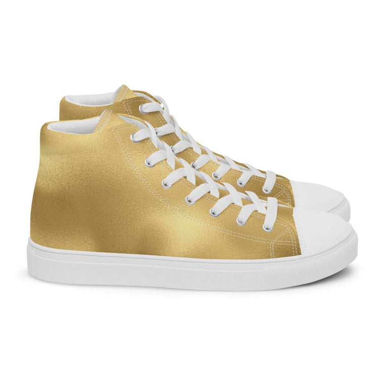 Golden Glow Men’s High Top Canvas Shoes - MessyBunFun - Your Destination for Stylish Unisex Clothing, Tops and bottoms - MessyBunFun.com