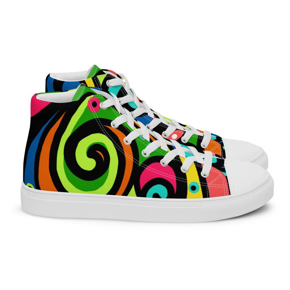 Hippy Days Men’s High Top Canvas Shoes - MessyBunFun - Your Destination for Stylish Unisex Clothing, Tops and bottoms - MessyBunFun.com