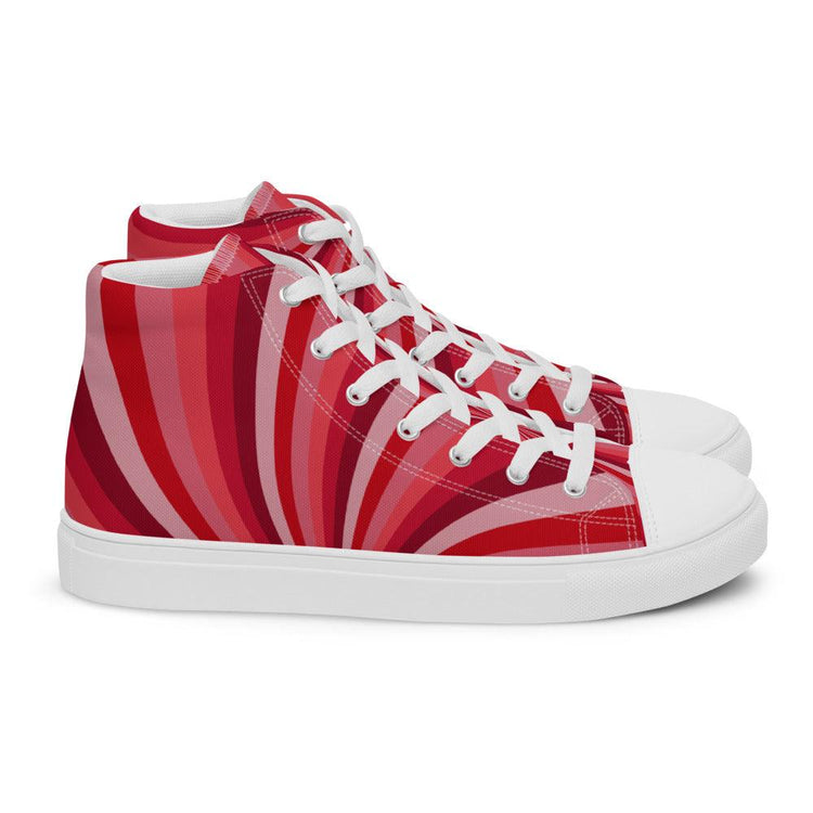 Red Sunrise Men’s High Top Canvas Shoes - MessyBunFun - Your Destination for Stylish Unisex Clothing, Tops and bottoms - MessyBunFun.com