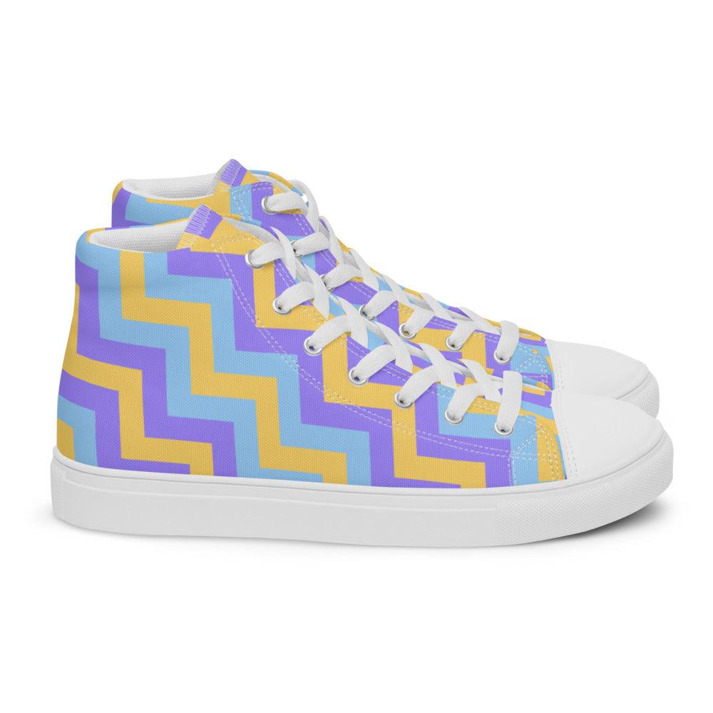 Silly Zigzag Men’s High Top Canvas Shoes