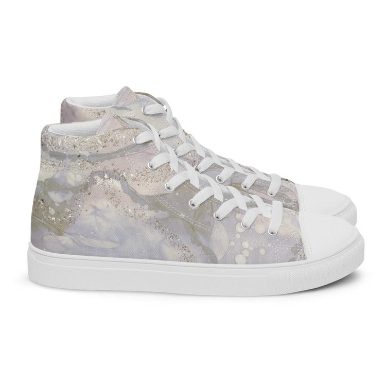 Silver Madness Men’s High Top Canvas Shoes - MessyBunFun - Your Destination for Stylish Unisex Clothing, Tops and bottoms - MessyBunFun.com