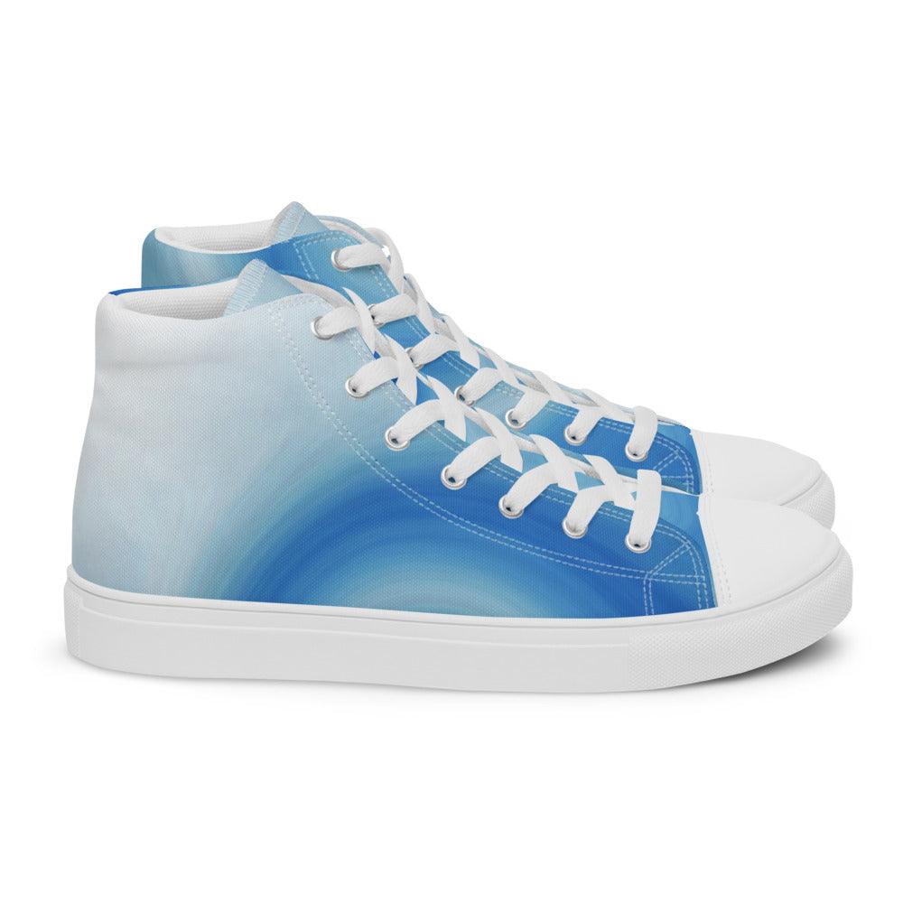 Blue Sky Men’s High Top Canvas Shoes - MessyBunFun - Your Destination for Stylish Unisex Clothing, Tops and bottoms - MessyBunFun.com