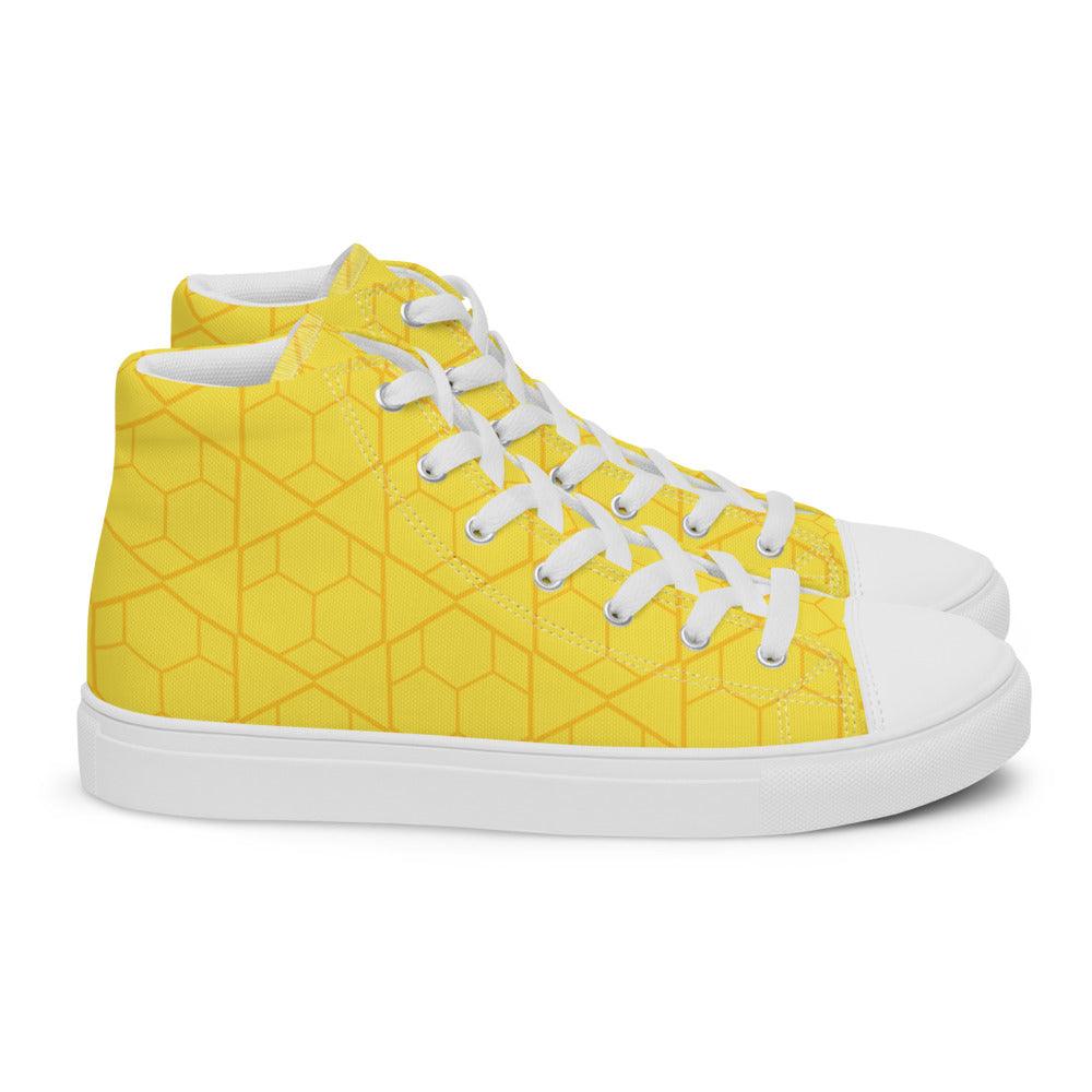 Intersection Men’s High Top Canvas Shoes - MessyBunFun - Your Destination for Stylish Unisex Clothing, Tops and bottoms - MessyBunFun.com