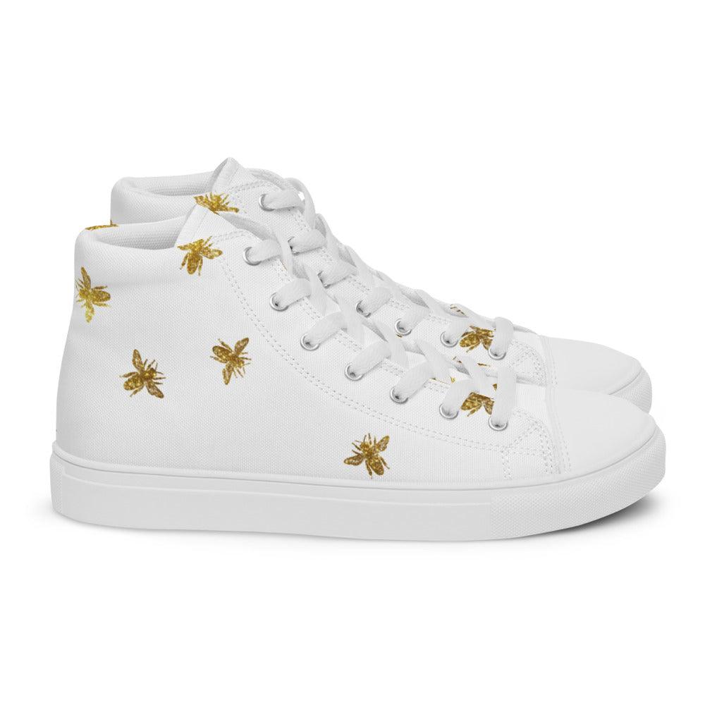Bees on Me Men’s High Top Canvas Shoes