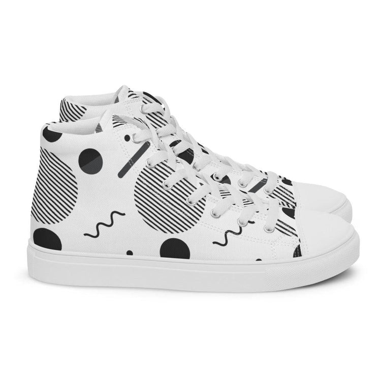 Party Time Men’s High Top Canvas Shoes - MessyBunFun - Your Destination for Stylish Unisex Clothing, Tops and bottoms - MessyBunFun.com