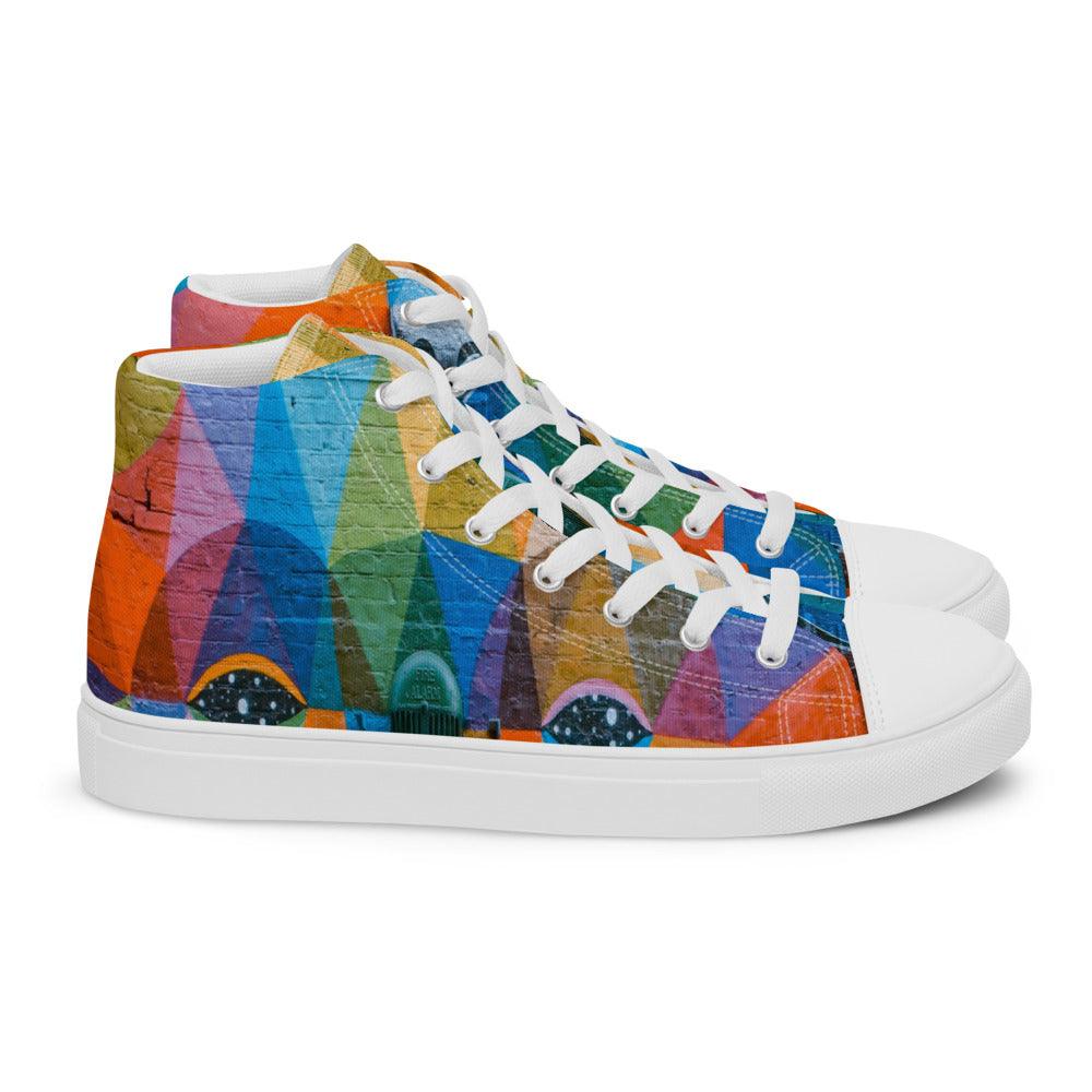 Color Me Men’s High Top Canvas Shoes - MessyBunFun - Your Destination for Stylish Unisex Clothing, Tops and bottoms - MessyBunFun.com