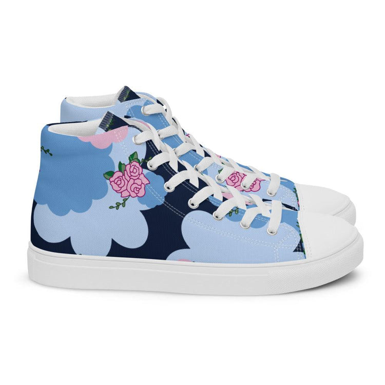 Midnight Roses Men’s High Top Canvas Shoes - MessyBunFun - Your Destination for Stylish Unisex Clothing, Tops and bottoms - MessyBunFun.com