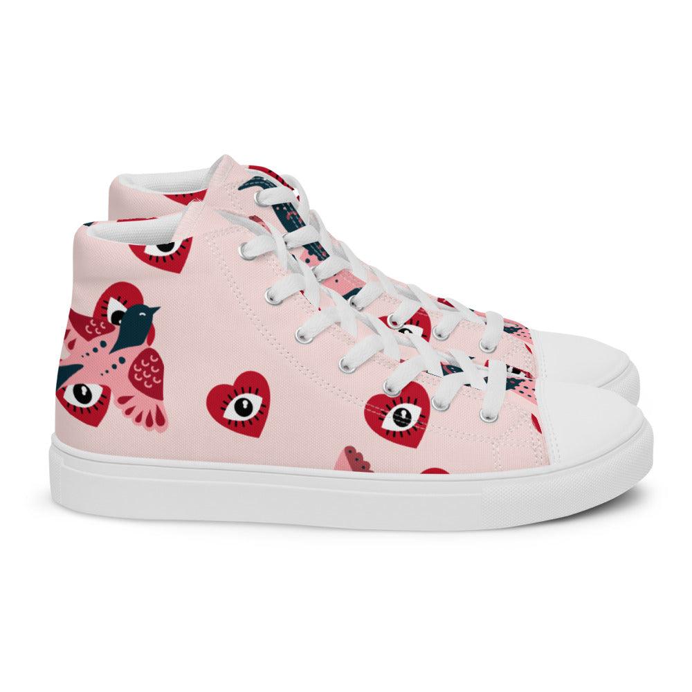 Watching You Men’s High Top Canvas Shoes - MessyBunFun - Your Destination for Stylish Unisex Clothing, Tops and bottoms - MessyBunFun.com