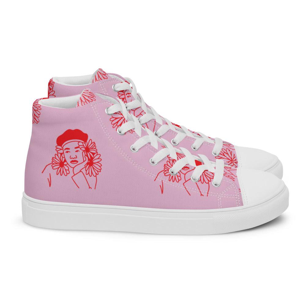 Island Dreams Men’s High Top Canvas Shoes - MessyBunFun - Your Destination for Stylish Unisex Clothing, Tops and bottoms - MessyBunFun.com