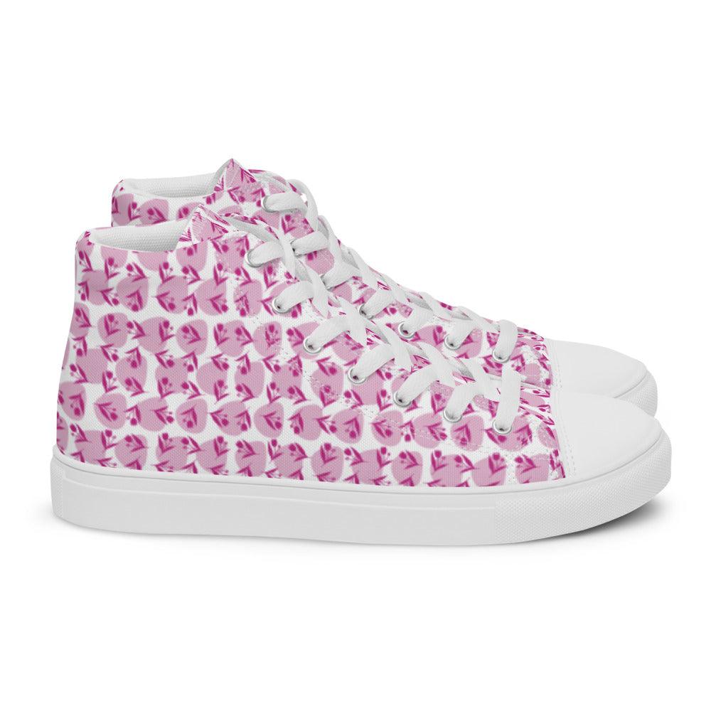 Roses in a Row Men’s High Top Canvas Shoes - MessyBunFun - Your Destination for Stylish Unisex Clothing, Tops and bottoms - MessyBunFun.com