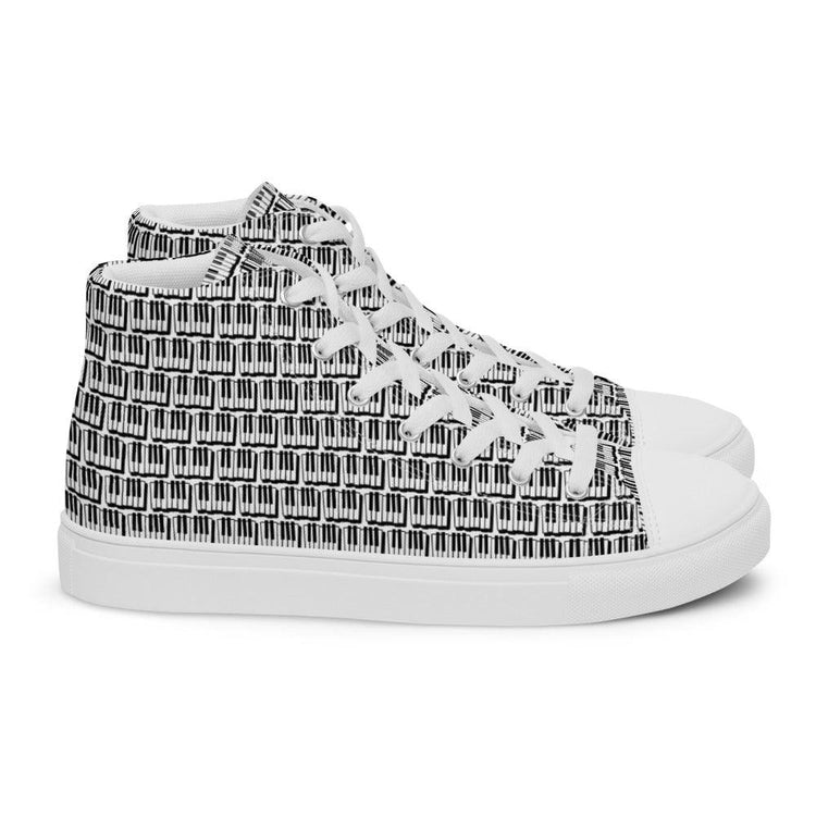 Piano Keys Men’s High Top Canvas Shoes - MessyBunFun - Your Destination for Stylish Unisex Clothing, Tops and bottoms - MessyBunFun.com