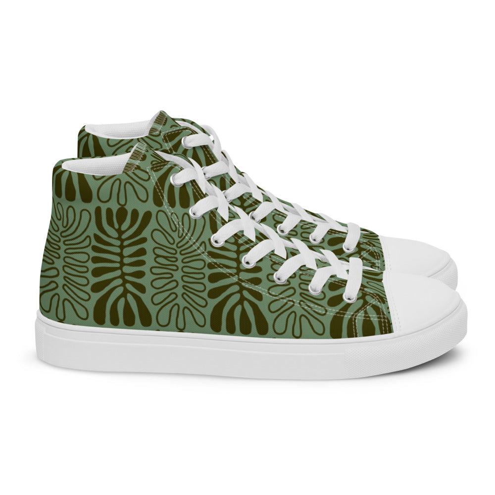 Tropical Forest Men’s High Top Canvas Shoes - MessyBunFun - Your Destination for Stylish Unisex Clothing, Tops and bottoms - MessyBunFun.com