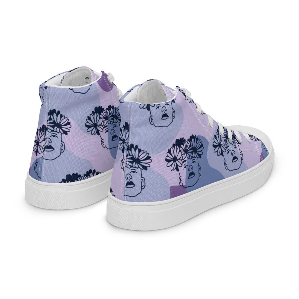 Shades of the Tropics Men’s High Top Canvas Shoes - MessyBunFun - Your Destination for Stylish Unisex Clothing, Tops and bottoms - MessyBunFun.com