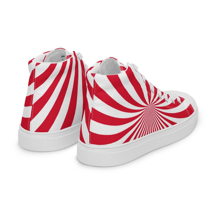 Peppermint Twist Men’s High Top Canvas Shoes