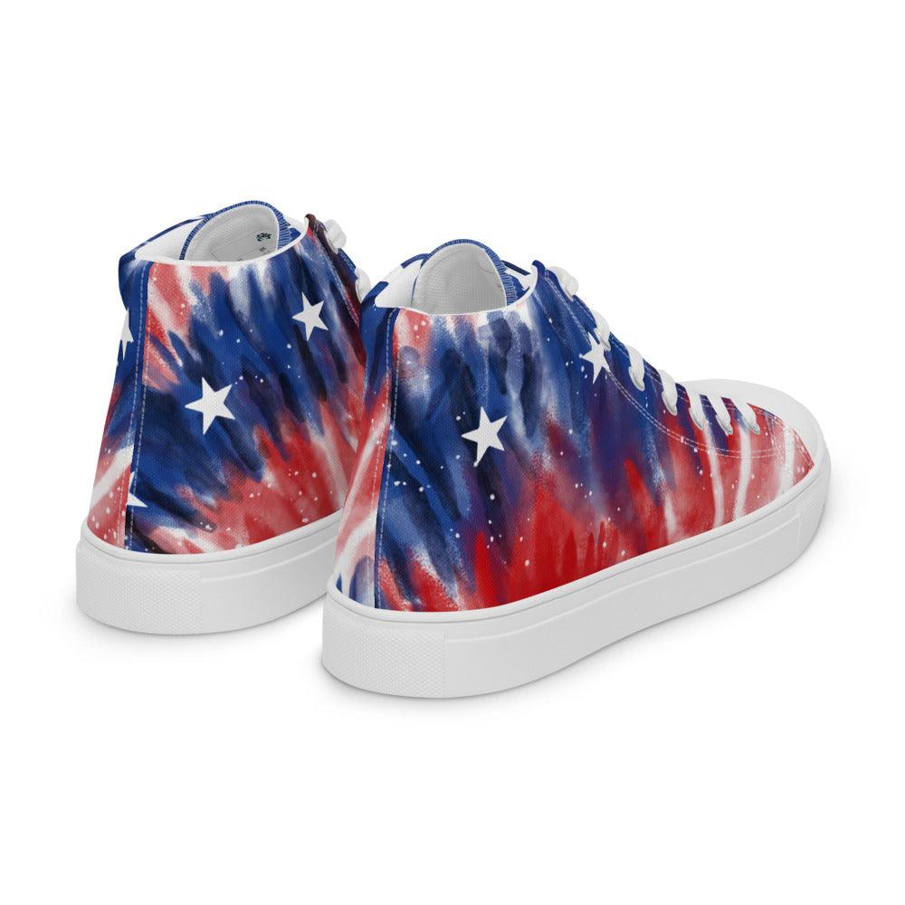 Celebrate USA Men’s High Top Canvas Shoes - MessyBunFun - Your Destination for Stylish Unisex Clothing, Tops and bottoms - MessyBunFun.com