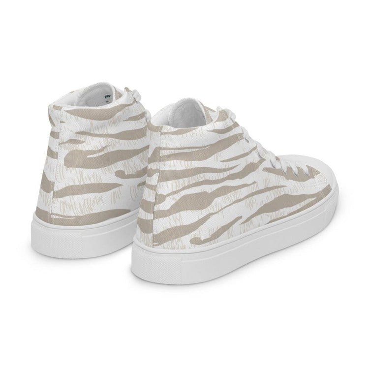 Muted Tiger Men’s High Top Canvas Shoes - MessyBunFun - Your Destination for Stylish Unisex Clothing, Tops and bottoms - MessyBunFun.com