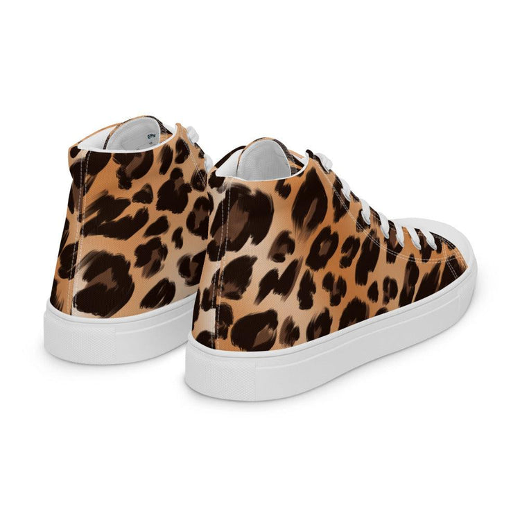 Leopard Men’s High Top Canvas Shoes