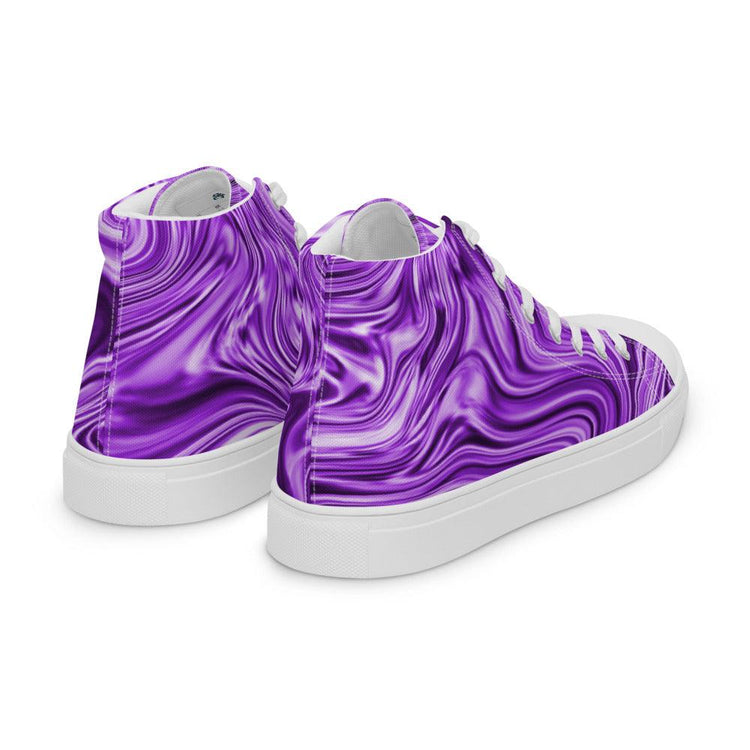 Purple Marble Men’s High Top Canvas Shoes - MessyBunFun - Your Destination for Stylish Unisex Clothing, Tops and bottoms - MessyBunFun.com