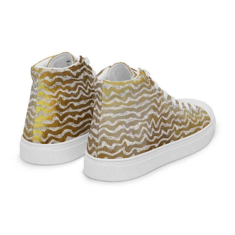 Golden Static Men’s High Top Canvas Shoes - MessyBunFun - Your Destination for Stylish Unisex Clothing, Tops and bottoms - MessyBunFun.com