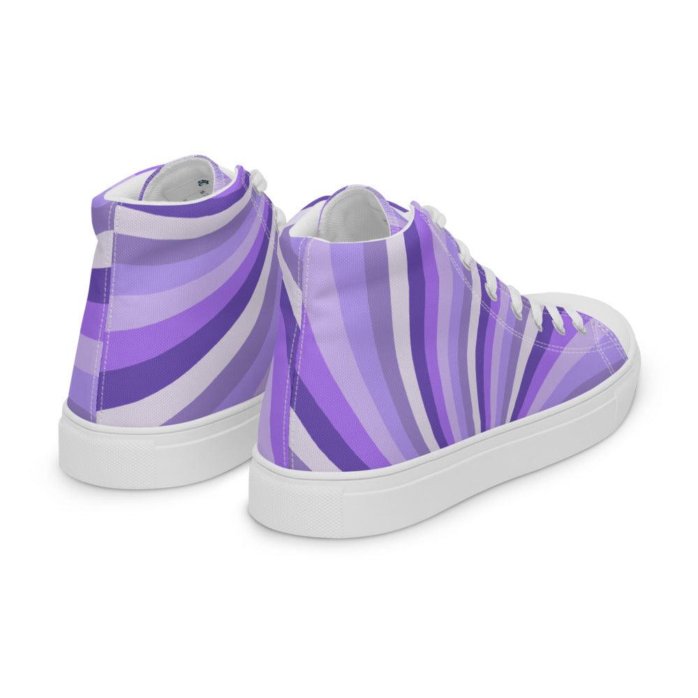 Purple Haze Men’s High Top Canvas Shoes