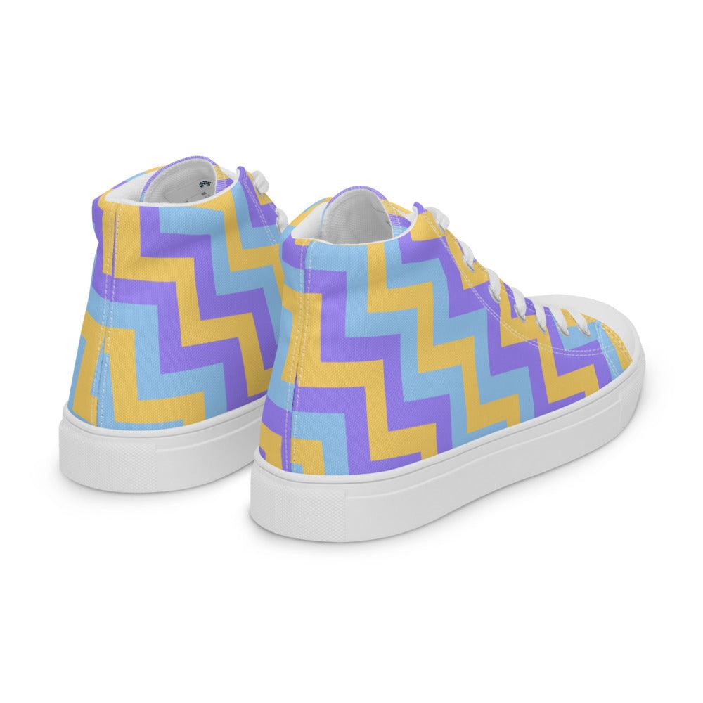 Silly Zigzag Men’s High Top Canvas Shoes