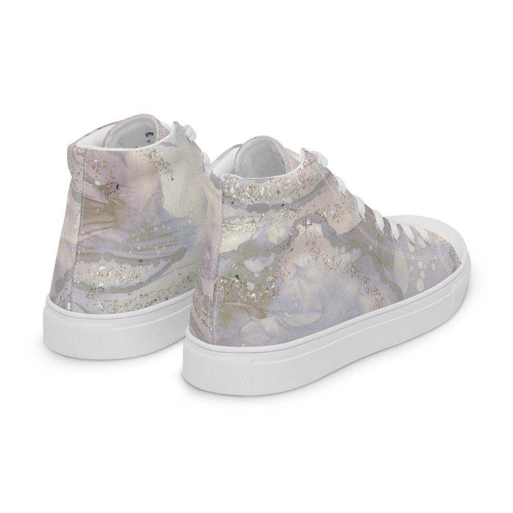 Silver Madness Men’s High Top Canvas Shoes - MessyBunFun - Your Destination for Stylish Unisex Clothing, Tops and bottoms - MessyBunFun.com