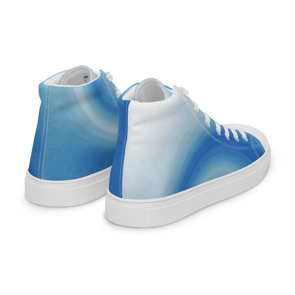 Blue Sky Men’s High Top Canvas Shoes - MessyBunFun - Your Destination for Stylish Unisex Clothing, Tops and bottoms - MessyBunFun.com