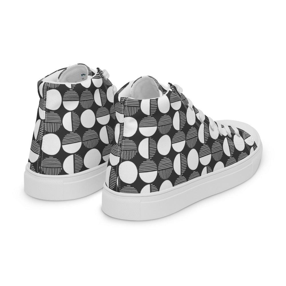 Circle and a Half Men’s High Top Canvas Shoes - MessyBunFun - Your Destination for Stylish Unisex Clothing, Tops and bottoms - MessyBunFun.com