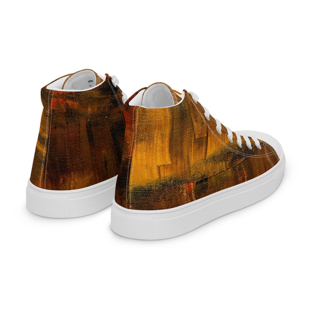 City Nights Men’s High Top Canvas Shoes - MessyBunFun - Your Destination for Stylish Unisex Clothing, Tops and bottoms - MessyBunFun.com