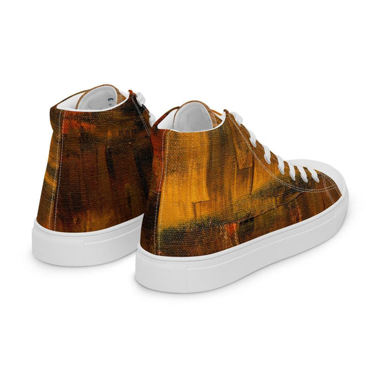 City Nights Men’s High Top Canvas Shoes - MessyBunFun - Your Destination for Stylish Unisex Clothing, Tops and bottoms - MessyBunFun.com