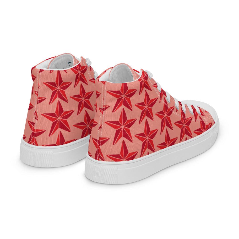 Red Star Men’s High Top Canvas Shoes - MessyBunFun - Your Destination for Stylish Unisex Clothing, Tops and bottoms - MessyBunFun.com