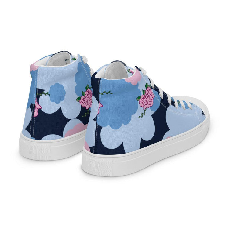 Midnight Roses Men’s High Top Canvas Shoes - MessyBunFun - Your Destination for Stylish Unisex Clothing, Tops and bottoms - MessyBunFun.com