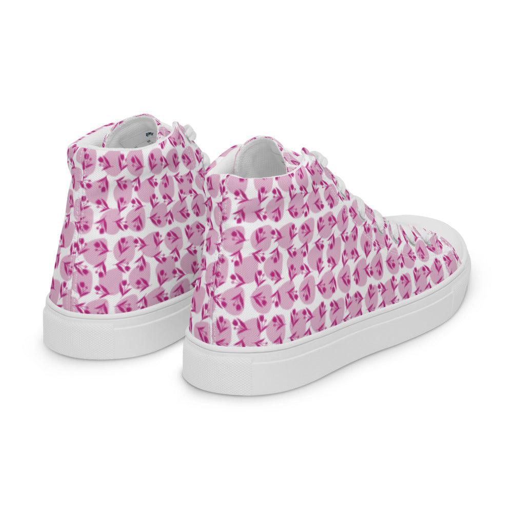 Roses in a Row Men’s High Top Canvas Shoes - MessyBunFun - Your Destination for Stylish Unisex Clothing, Tops and bottoms - MessyBunFun.com